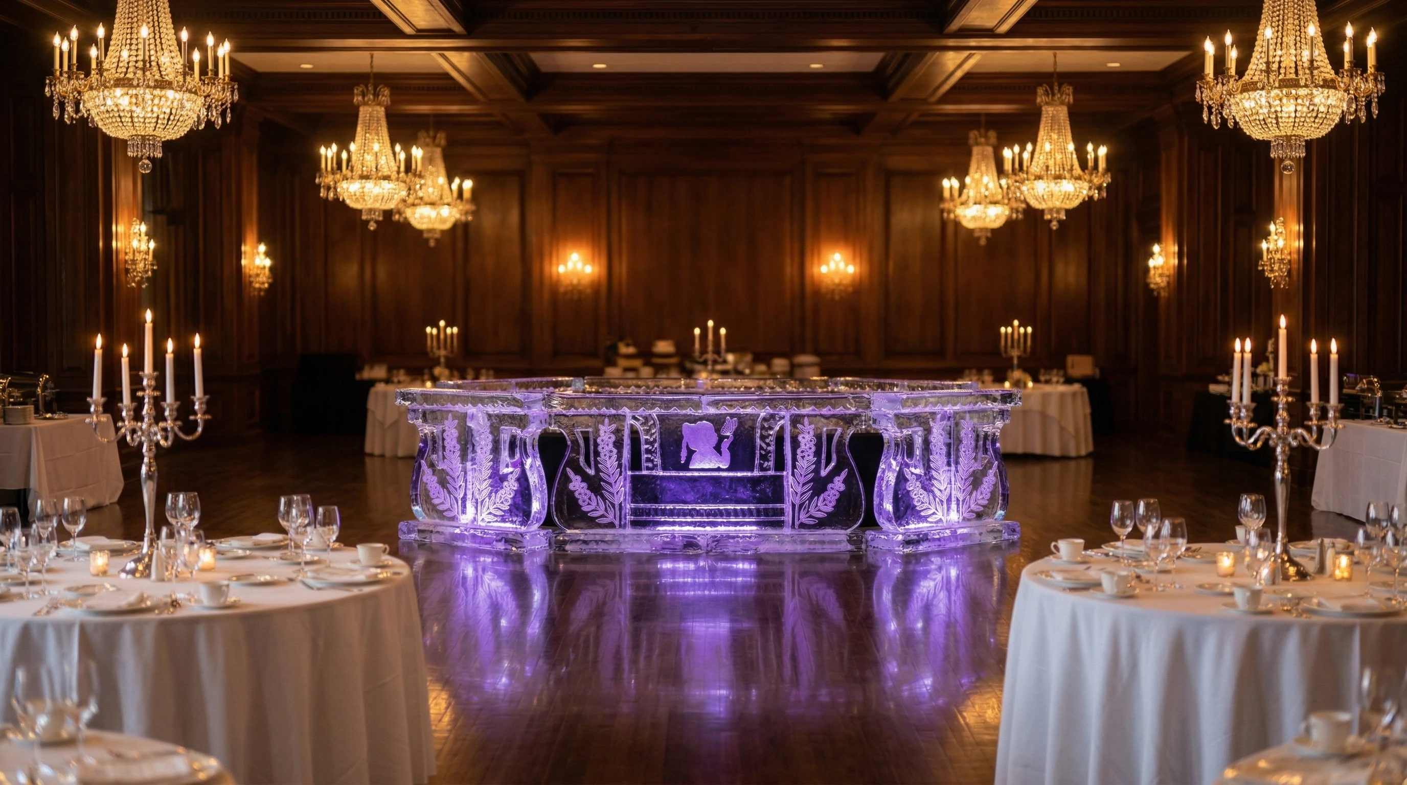 Custom ice sculpture at a Phoenix resort event